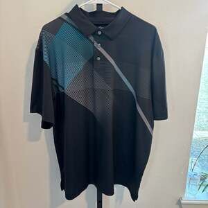 Ben Hogan Performance Mens Geometric Graphic Print Golf Polo Short Sleeve  XL